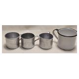 3 Tin Baby Cups & Enamelware Cup