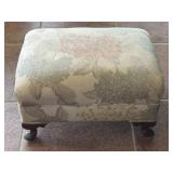 Vintage Floral Upholstered Footstool With