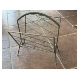 Vintage MCM Brass Magazine Rack With Coiled