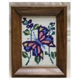 Framed Needlepoint Butterfly 7ï¿½"x 9ï¿½"