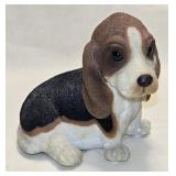 Vintage Resin Bassett Hound Music Box 6"T