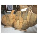 3 Rustic Wood Pumpkins 18ï¿½ W, 24ï¿½ W, 30ï¿½ W