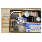 Misc Lot- Light Bulbs, Fishing Line, Casters,