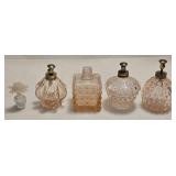 Vintage Pink Depression Glass Perfume Bottles
