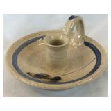 Vintage Pottery Salt Glazed Candlestick Holder