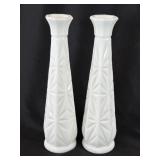 Vintage Hoosier Glass Starburst Pattern White