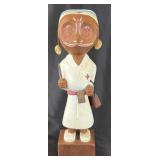 Vintage Folk Art Wood Carved Toad Doctor / Nurse
