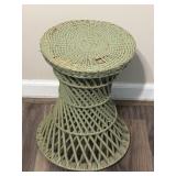 VINTAGE RATTAN WICKER BAMBOO PLANT STAND SMALL