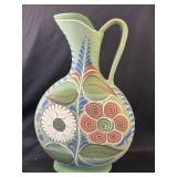 Vintage Mexico Art Pottery Hand Painted Flowers