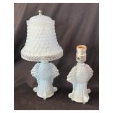 1930s Blue Opaline Deco Boudoir Lamp by Houze