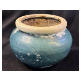 Turquoise and Cream Ceramic Self Watering African