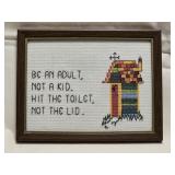 Vintage Needlepoint Bathroom Decor 8ï¿½"x 6ï¿½"