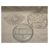 3 Clear Glass Trays