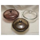 3 Glass Casserole Dishes