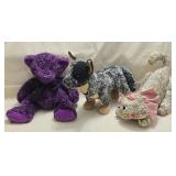 Purple Plush Teddy, Dog & Cat