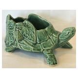 VINTAGE MC COY ART POTTERY GREEN TURTLE PLANTER