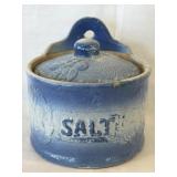 Primitive Antique Country Blue & White Stoneware