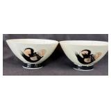 Set of 2 Asian Footed Rice/Soup Bowls with