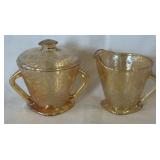 Vintage Jeanette Carnival Glass Floragold Ivy