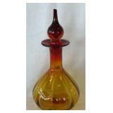 MCM Blenko? Art Glass Decanter Tangerine Amberina