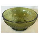 Vintage 1975 FTD Green Glass Footed Bowl