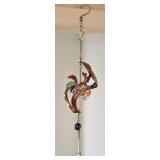 Copper Chicken Windchime w/ Glass & Marbles 21" H