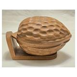 Handcarved Wooden Walnut Bowl 9ï¿½"L 6"H