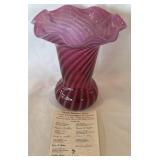 Vintage Fenton 9ï¿½ Large Cranberry/Fuschia Opal