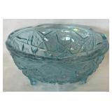 Vintage McKee ï¿½Fentecï¿½ Pressed Glass 3-Toed Round