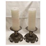 Brass Art Nouveau-Style Candle Holders w/ 2ï¿½"