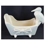 Vintage MCM Haeger Pottery Stork/Bird Cradle