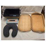 Wicker Trays, Basket, Needlepoint Tissue Box