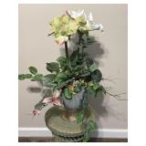 Decorative Faux Amaryllis and Mixed Greenery