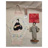 Japanese Apron, Silk Wallet, Figure Bookmark &