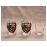 3 Vintage Coca-Cola Glasses