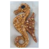 Vintage Seahorse Shaped Wall Sculpture- Sea Shell