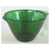 MCM ANCHOR HOCKING CLEAR FOREST GREEN GLASS TAB