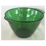 MCM ANCHOR HOCKING CLEAR FOREST GREEN GLASS TAB