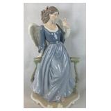 Oï¿½Well Porcelain Angel Large Figurine On Balcony