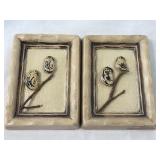 Handmade Chalkware 3D Pebble and Twig Wall Art