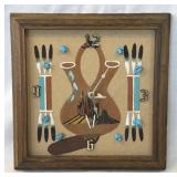Handcrafted Vintage Navajo Sand Painting Clock
