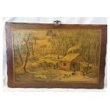 Vintage Wood Mounted Wall Plaque of The Classic