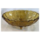Vintage INDIANA GLASS~ Amber Footed Harvest Fruit