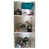 U - GLASSWARE, TEAKETTLE, COVERED DISHES, CURLERS