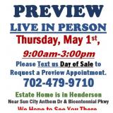 PREVIEW LIVE IN PERSON - Thursday, May 1st