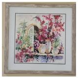 U - FRAMED FLORAL ART 39"SQ (L69)