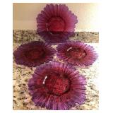 U - SET OF 4 GLASS PLATES (LA39)