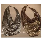 U - 2 VINTAGE MESH BIB NECKLACES (MA17)