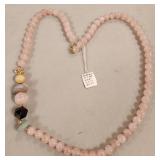 ROSE QUARTZ BEADED NECKLACE (J19)