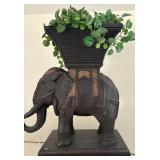 Y - ELEPHANT PLANTER W/ FAUX PLANT (D102)